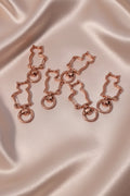 Rose gold cat-shaped keychain charms for DIY accessories and beaded crafts