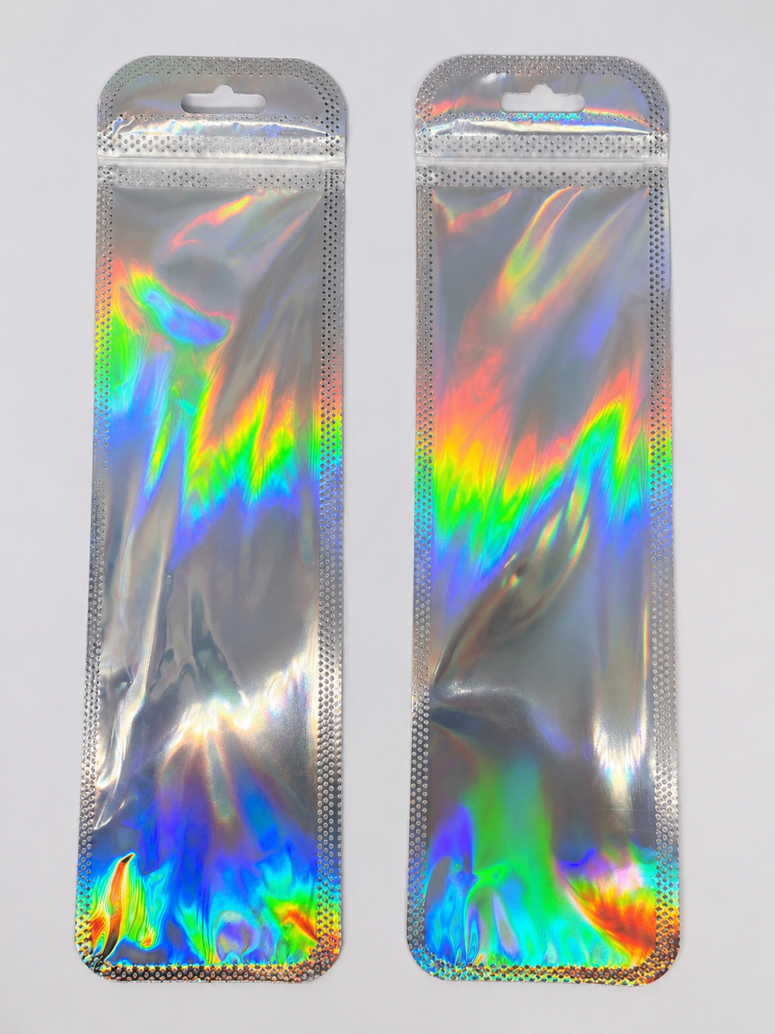 Holographic iridescent packaging bags for DIY craft supplies and handmade beaded accessories