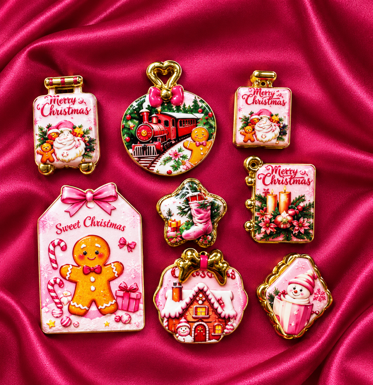 New- acrylic bead mix-sweet gingerbread Christmas-