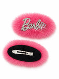 Pink Fluffy hair clip