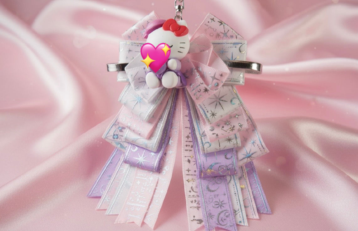Satin bow keychain