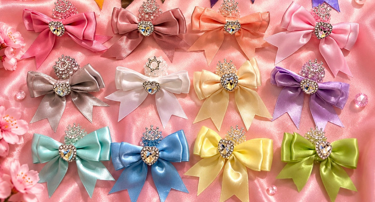 Sugar Bead ribbon heart charm Bows