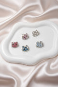 Cute cat face charms with colorful rhinestones, perfect for DIY jewelry and handmade accessories