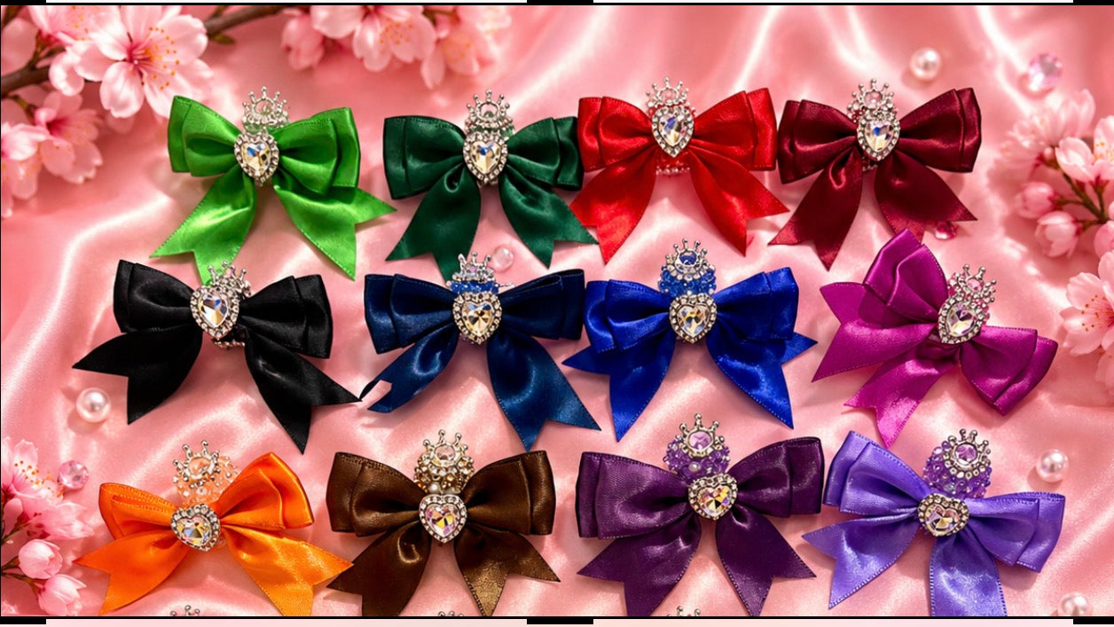 Sugar Bead ribbon heart charm Bows