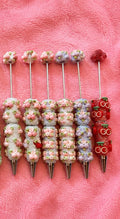 Beadable clay fruit pens