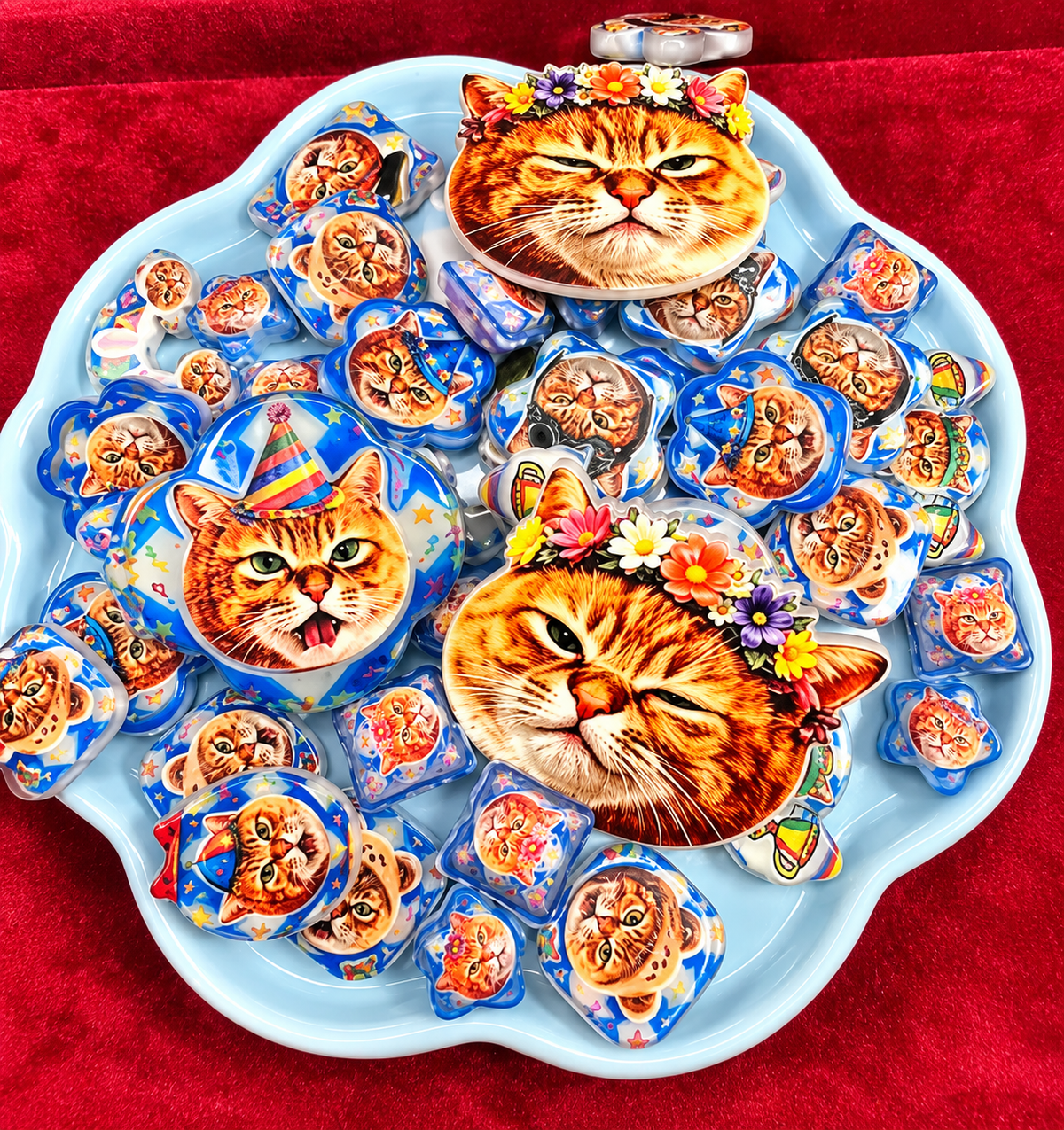 New- acrylic bead mix- party kitty