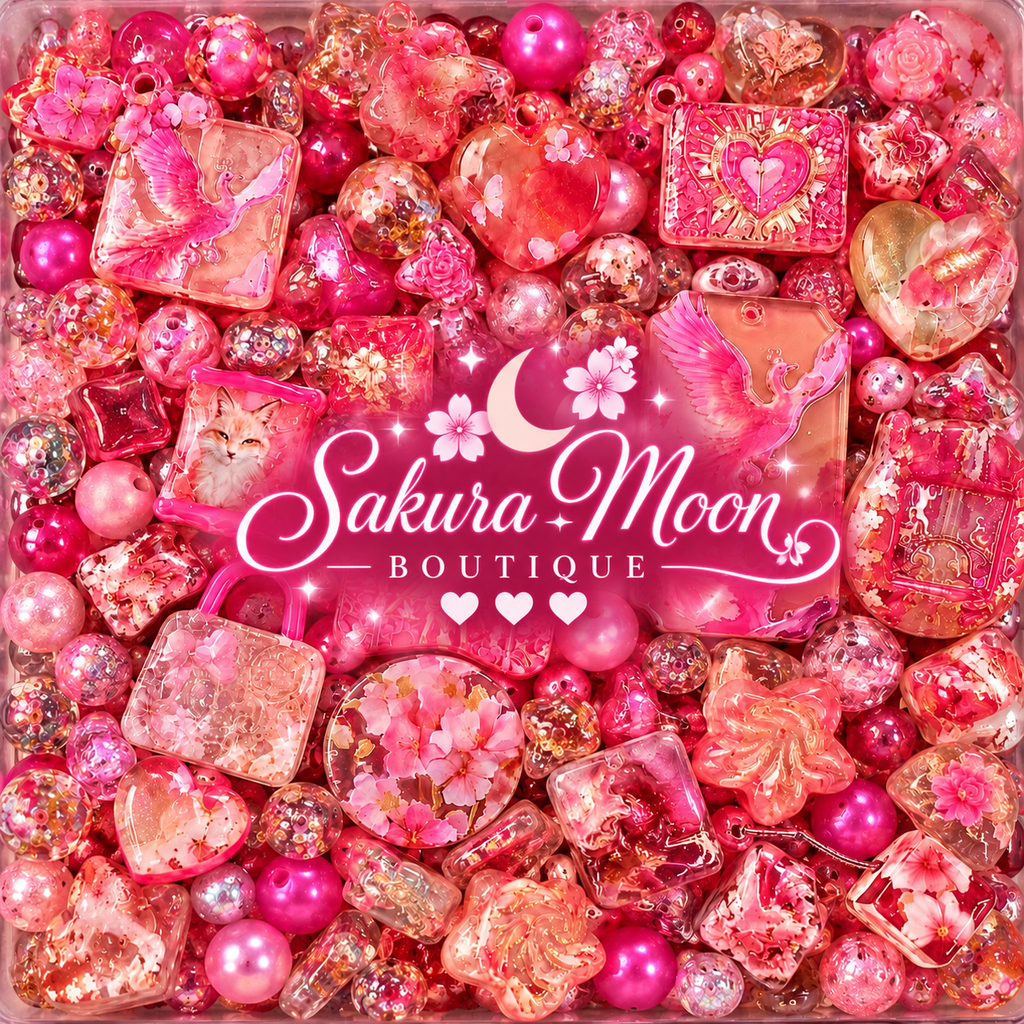 New- acrylic bead mix- cherry blossom dream