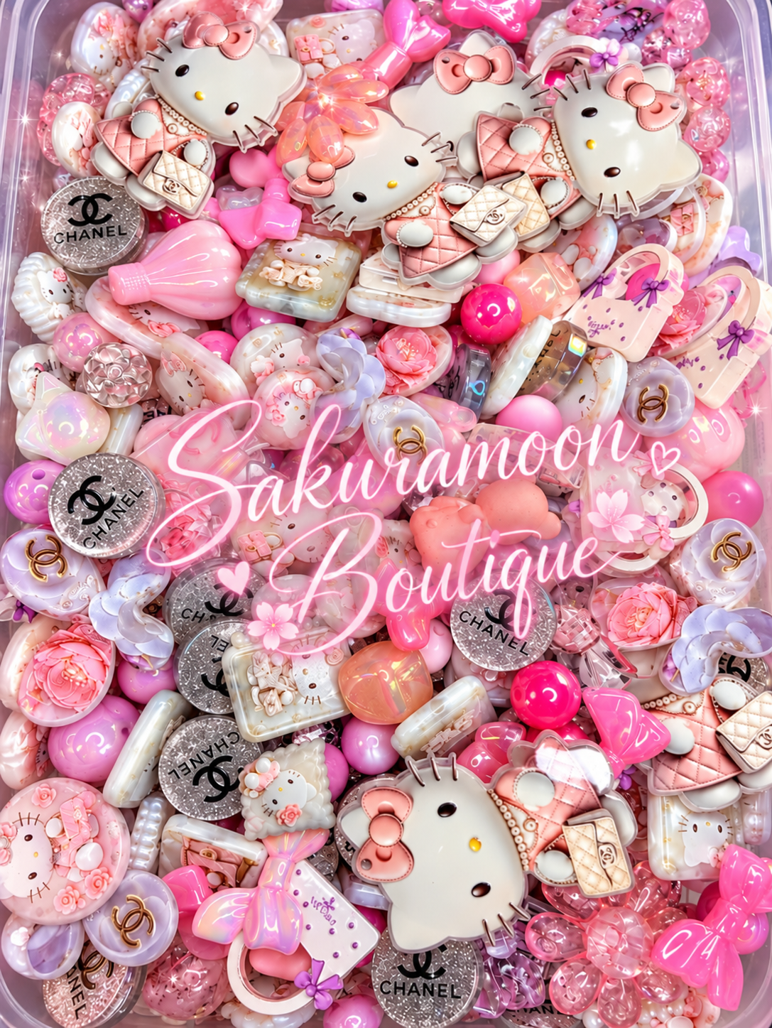 New- acrylic bead mix-rich kitty designer hk