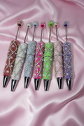 Rhinestone & Pearl Criss Cross Beadable Pens