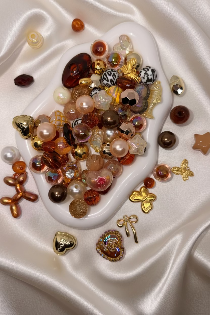 Bronze & Gold Acrylic Bead Mix