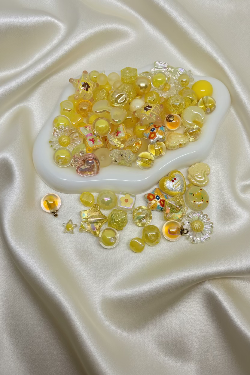 Yellow Sunshine Acrylic Bead Mix