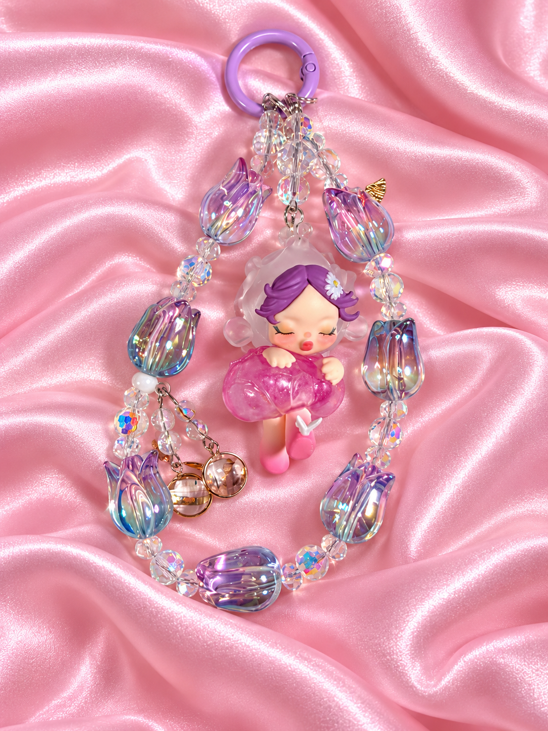 New - beaded acrylic keychain-sp