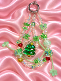 New - beaded glass keychain-Christmas tree