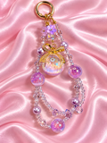 New - beaded glass keychain-bow ice castle