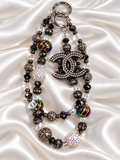 New - beaded glass double keychain-cc