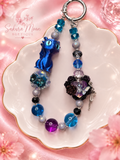 New - beaded glass & acrylic keychain-blue toothless