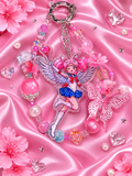 New - beaded keychain wing sailor moon