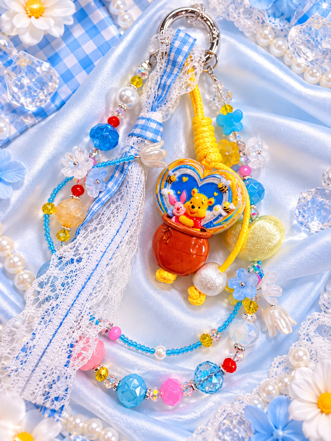 New - beaded Winnie  keychain