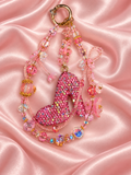 New- glass beaded keychain rhinestone shoe