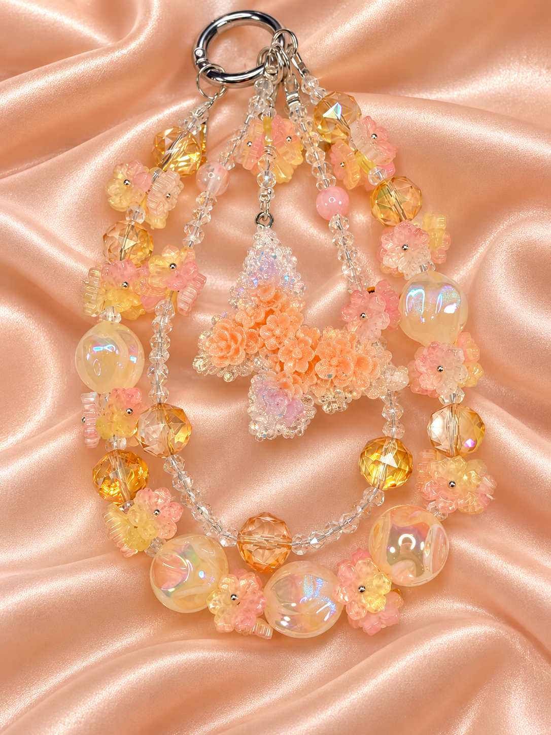 New- glass beaded keychain butterfly