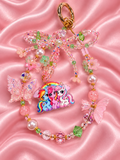 New- glass & acrylic beaded keychain my little pony trio