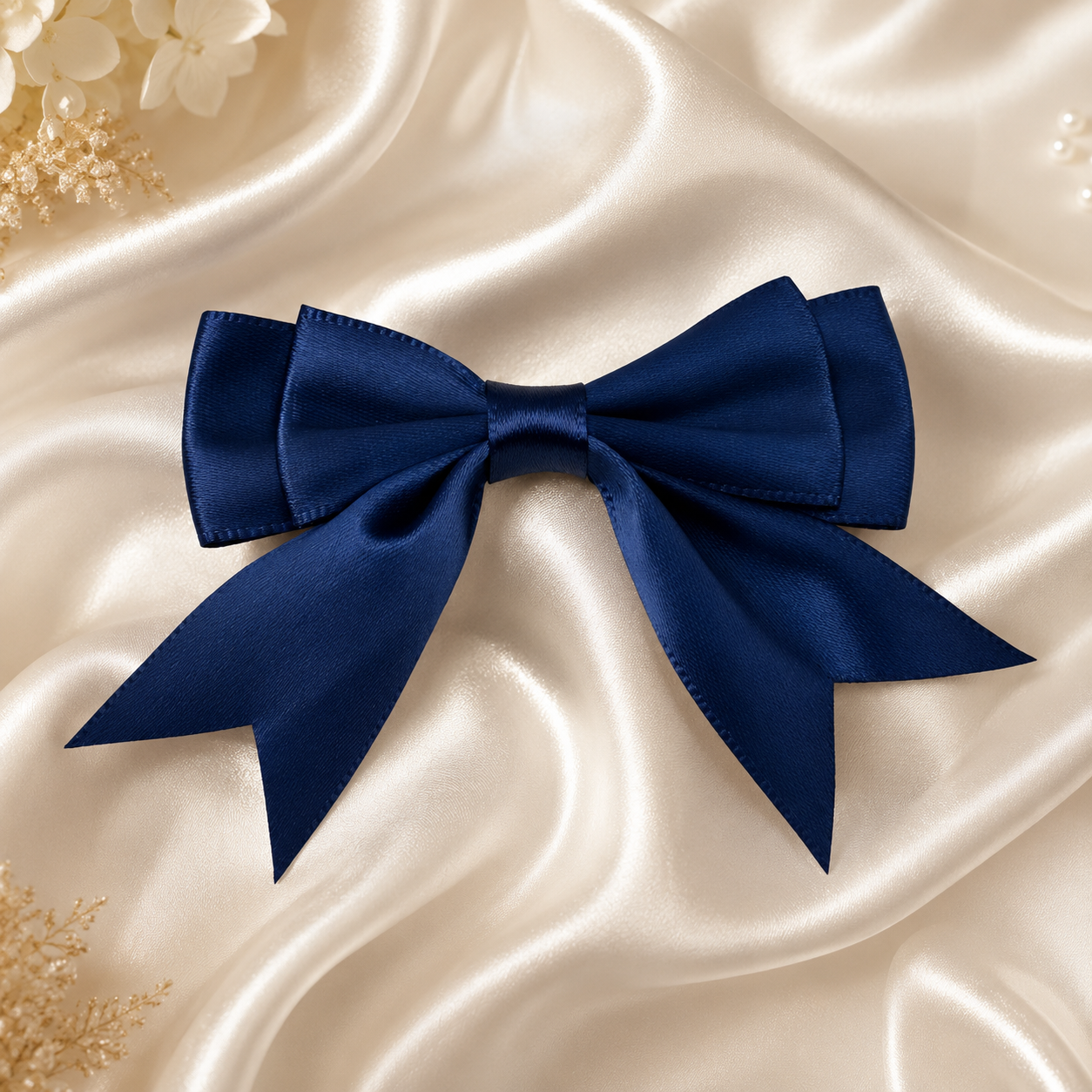 Satin fabric double bow diy