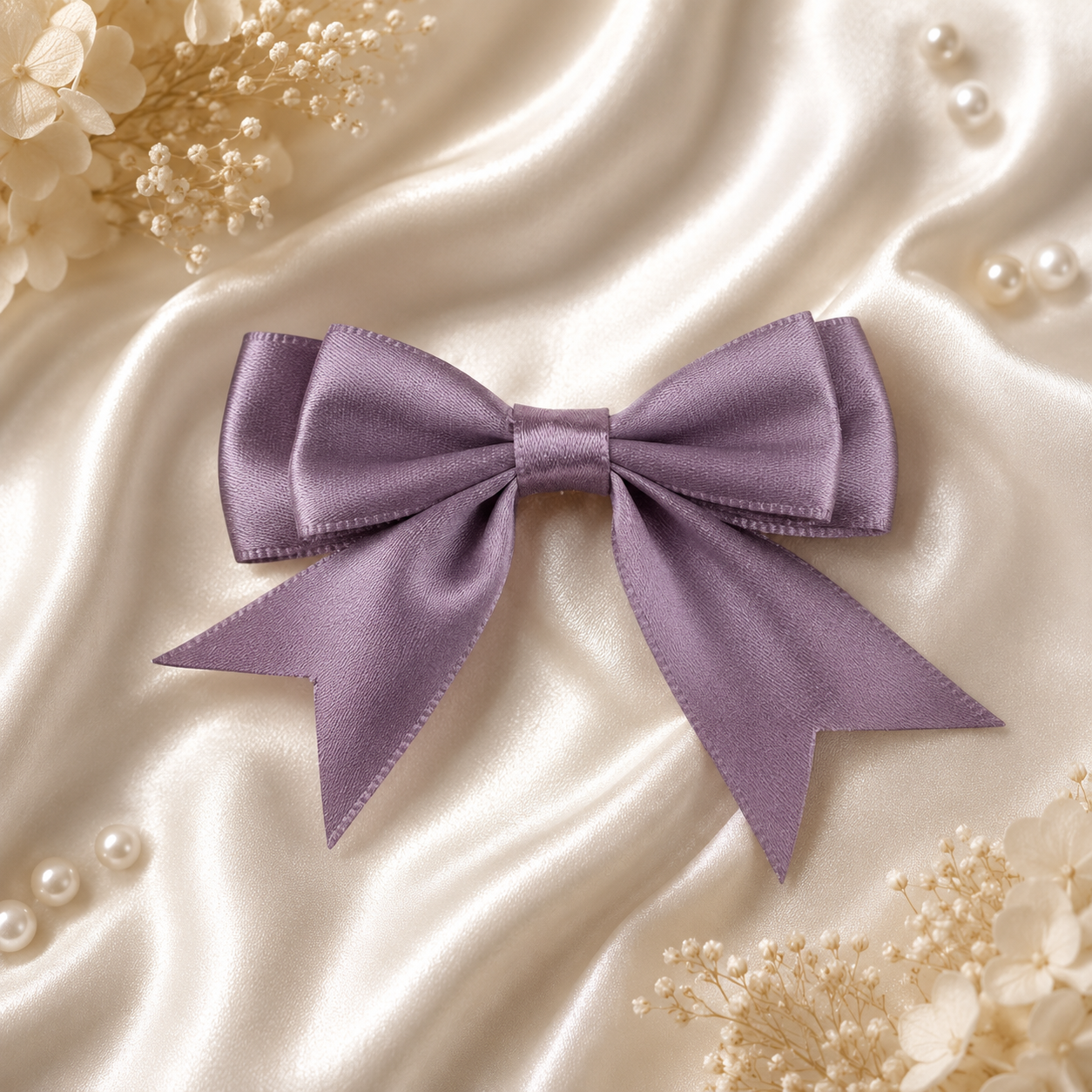 Satin fabric double bow diy