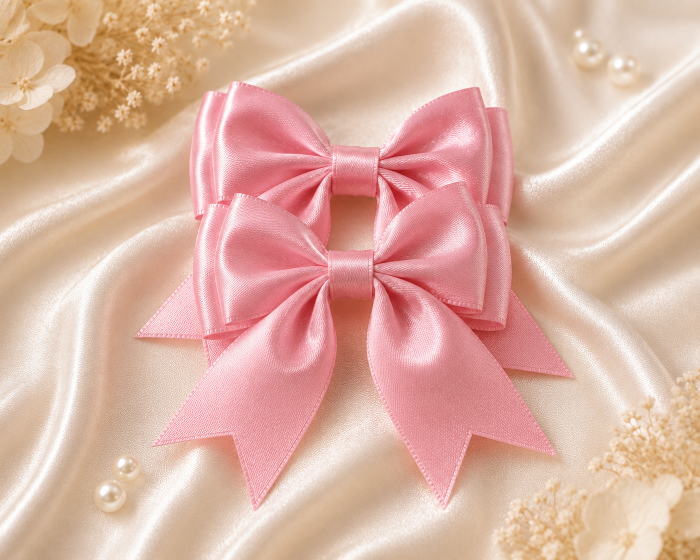 Satin fabric double bow diy