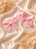 Small satin pearl bow