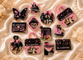 Acrylic beads black & pink