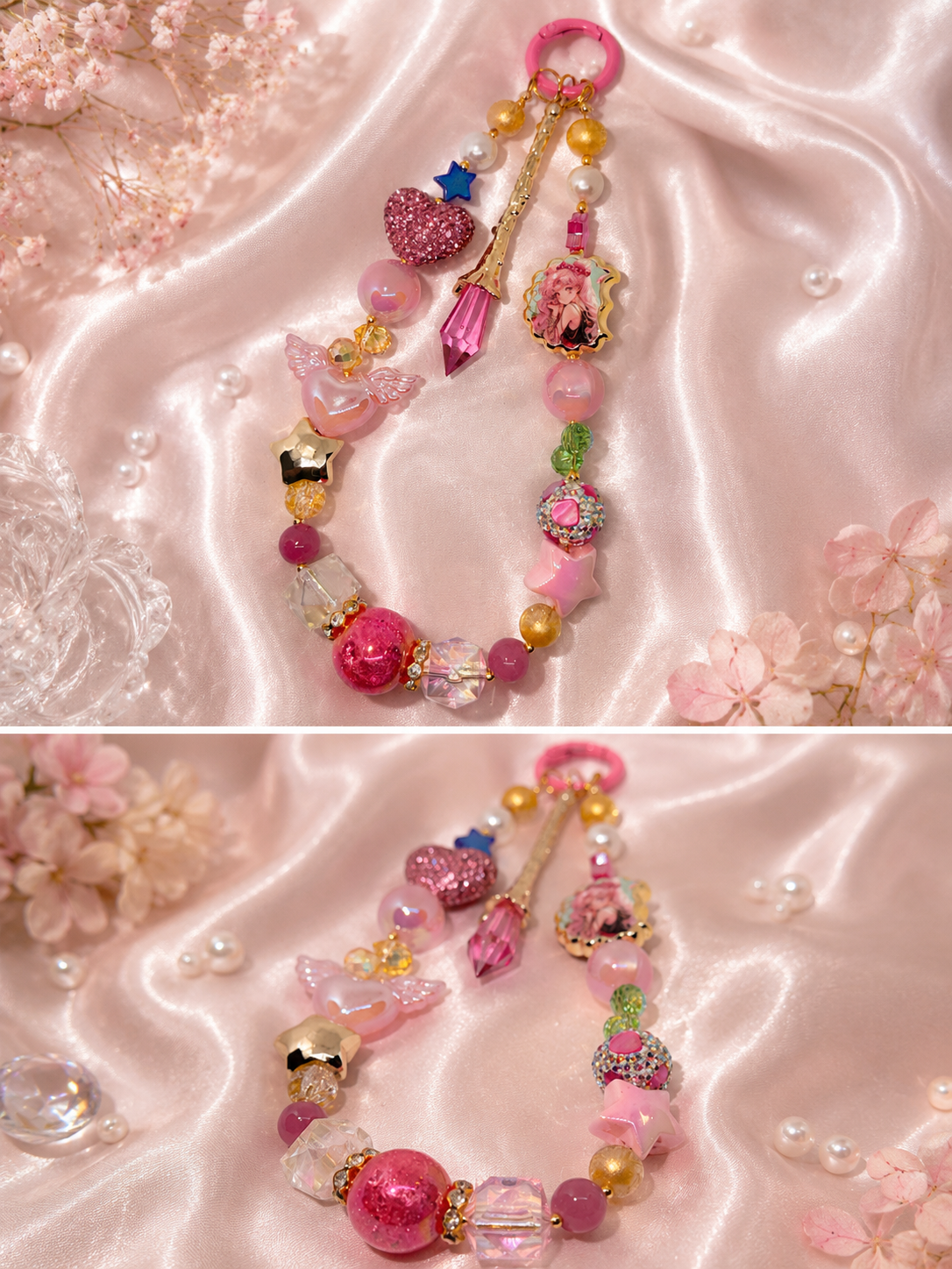 Sailor m acrylic & rhinestone keychain