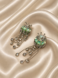 Green & silver dangle crown charms