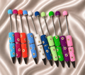 Neon flower rhinestone beadable pen