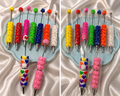Clay neon heart pens