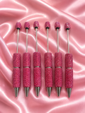 Beadable clay rhinestone fuchsia  pen