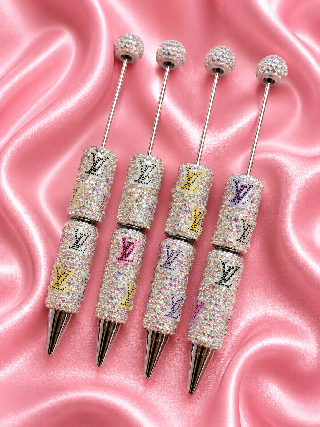 Beadable clay bag lv leopard print design pens