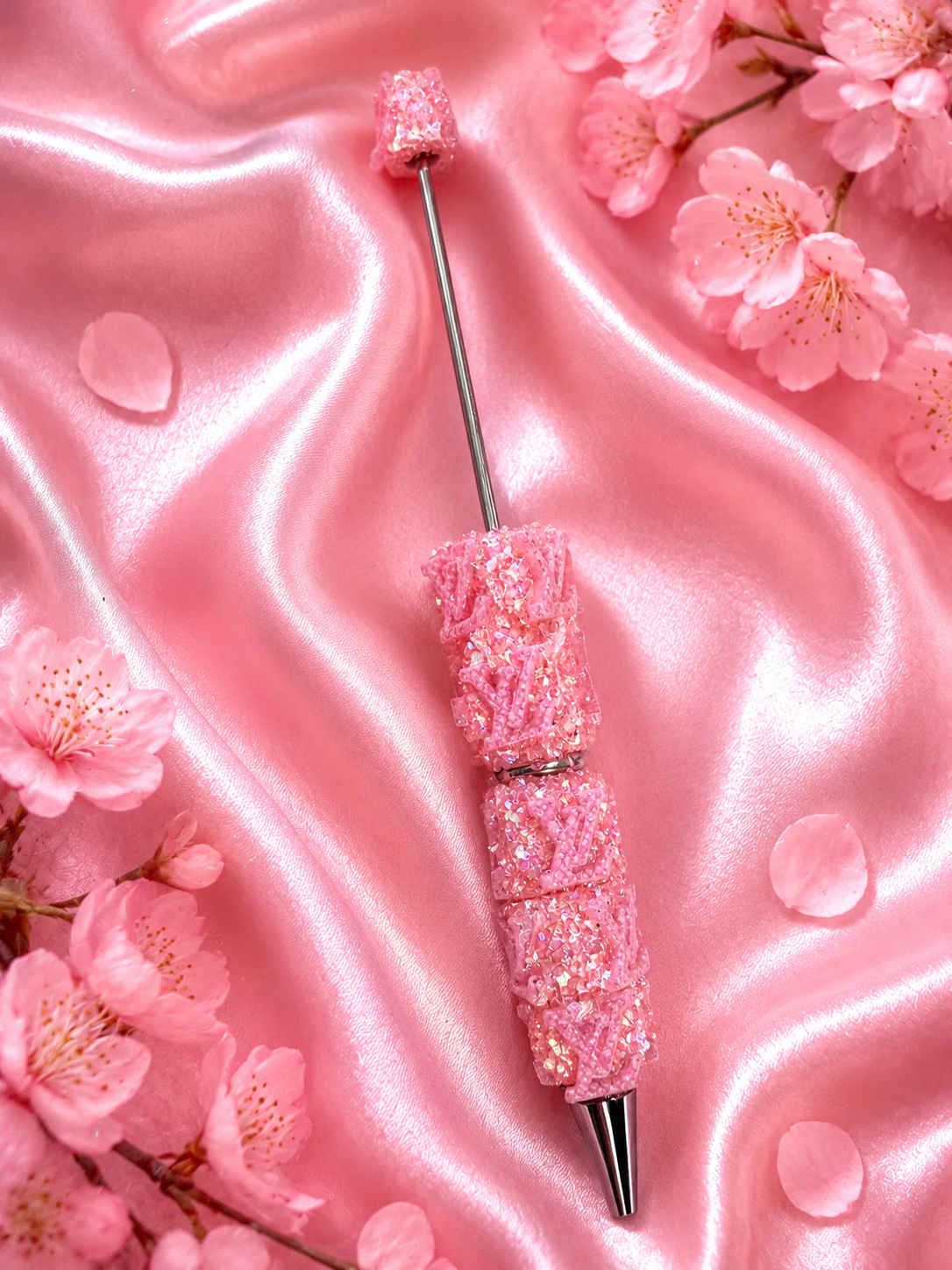 Beadable clay pink lv pen