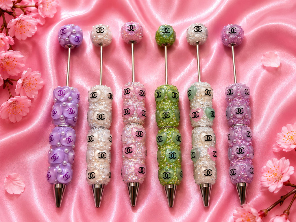 Beadable clay cc heart colourful pens