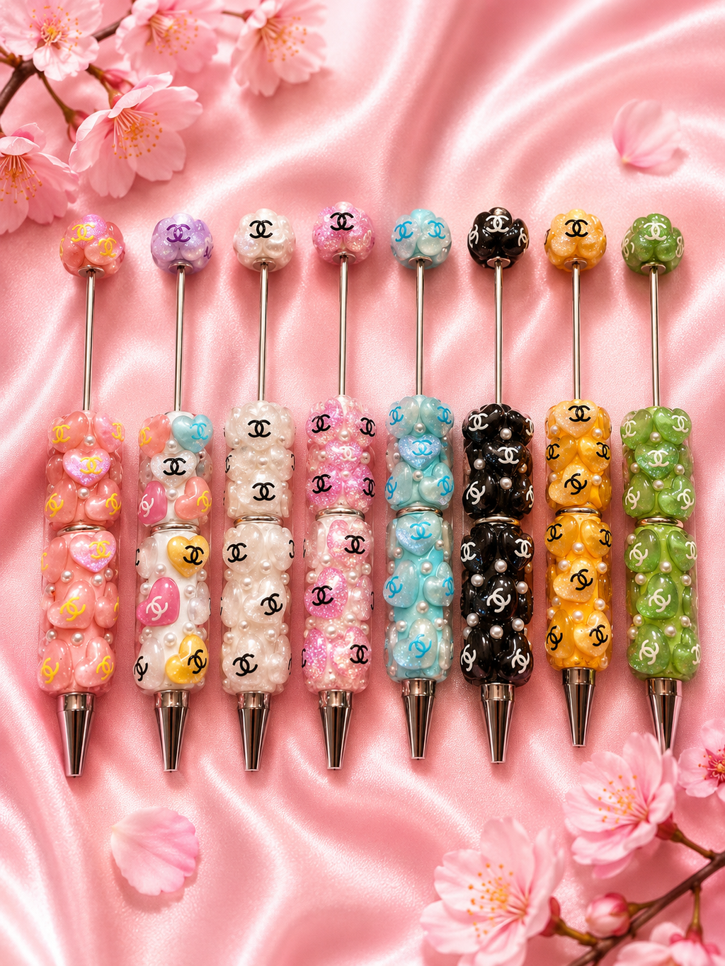 Beadable clay cc heart colourful pens