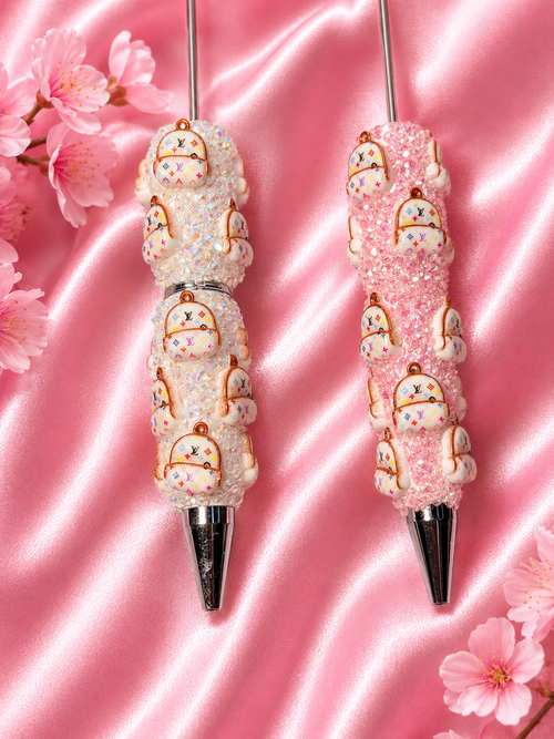 Beadable clay backpack pen