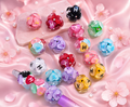 Round design acrylic beads heart cc lv