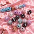 Round design acrylic beads bow heart cc