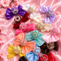 Small fancy bow bead crystal heart