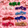 Sugar Bead ribbon gem heart charm small Bows