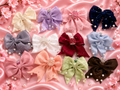 Fabric pearl & sugar bead bows