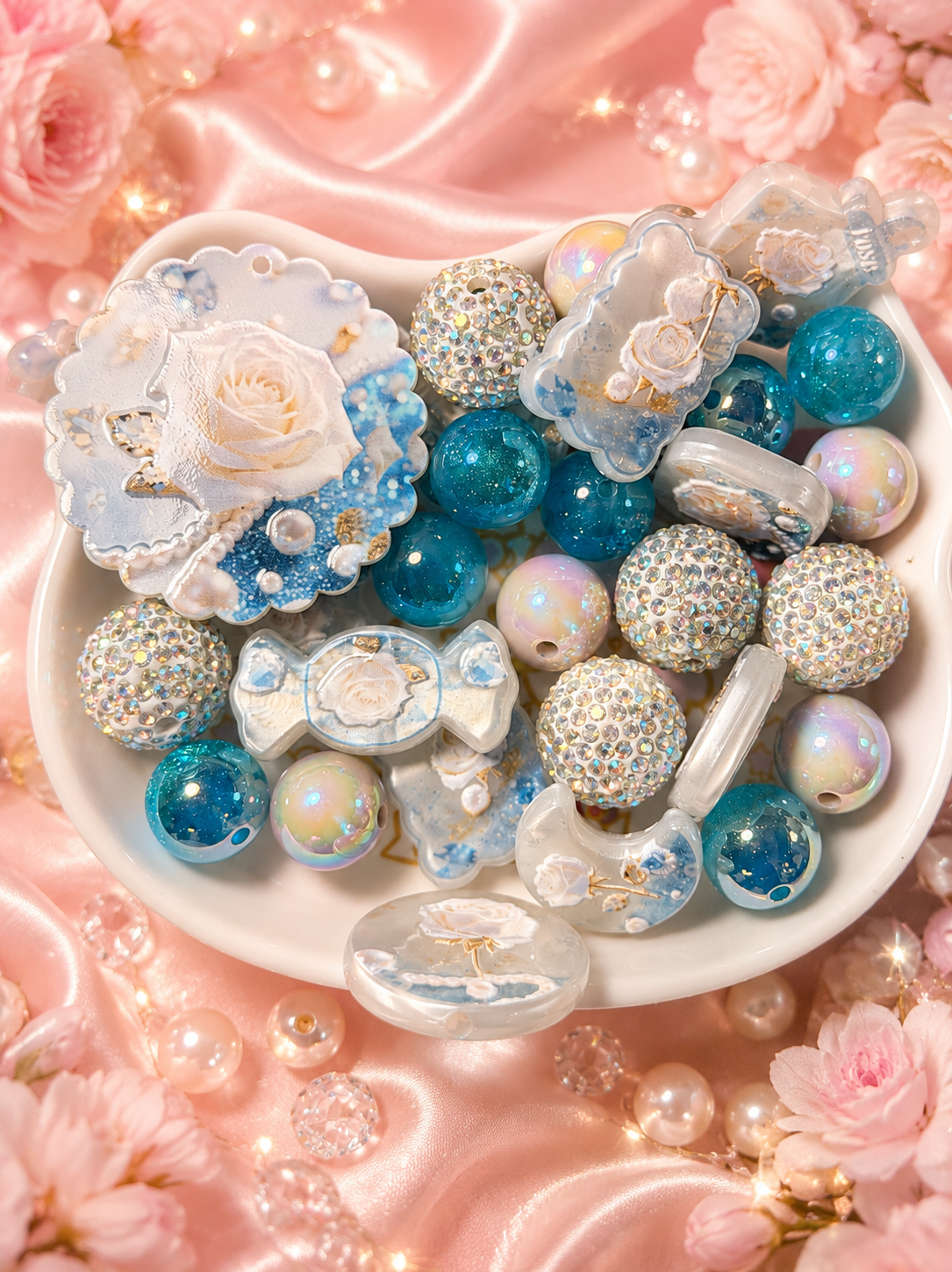 Moonlit Bloom- acrylic bead mix