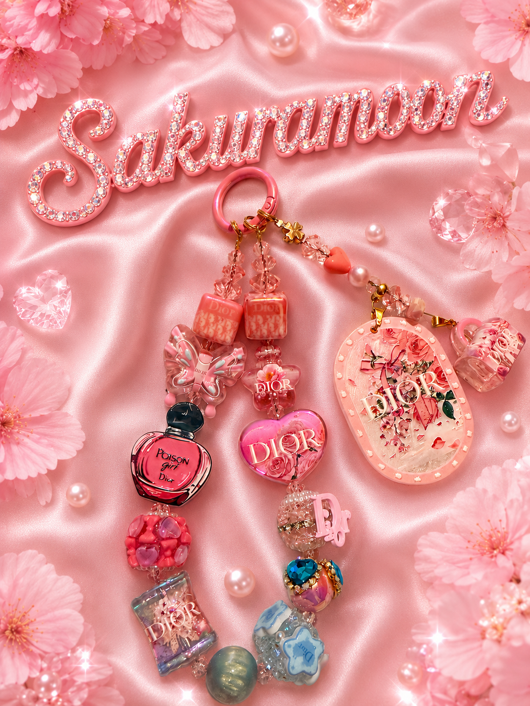 dd rose & perfume luxury keychain