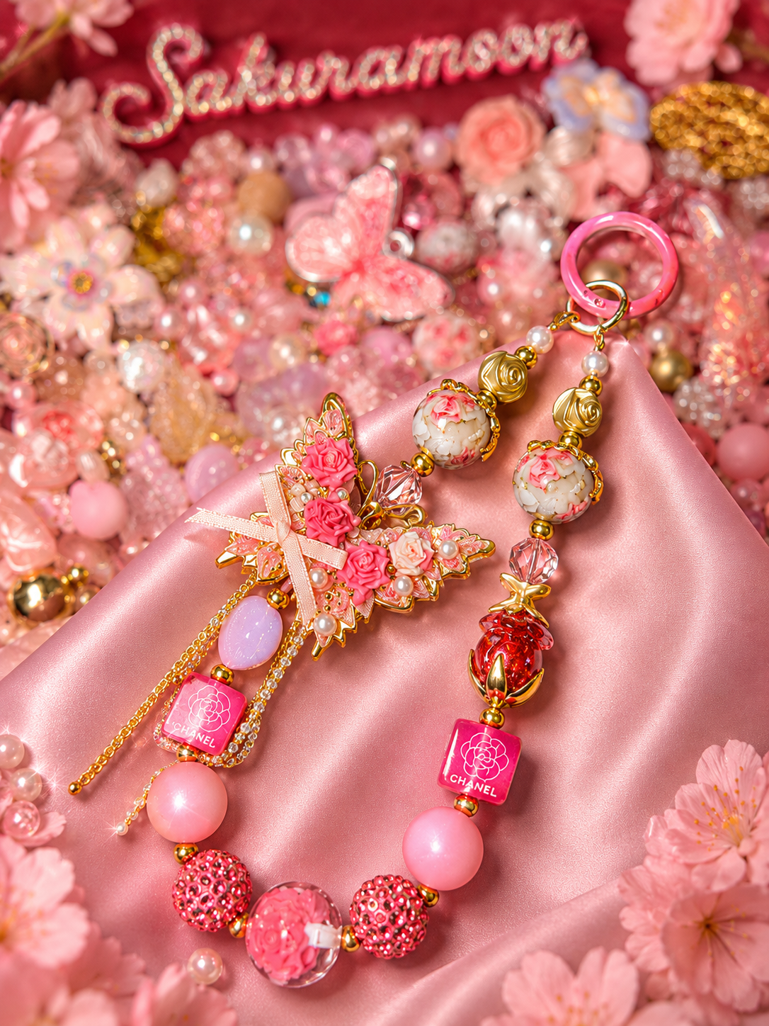 Butterfly alloy charm keychain
