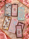 Designer shimmer acrylic tags